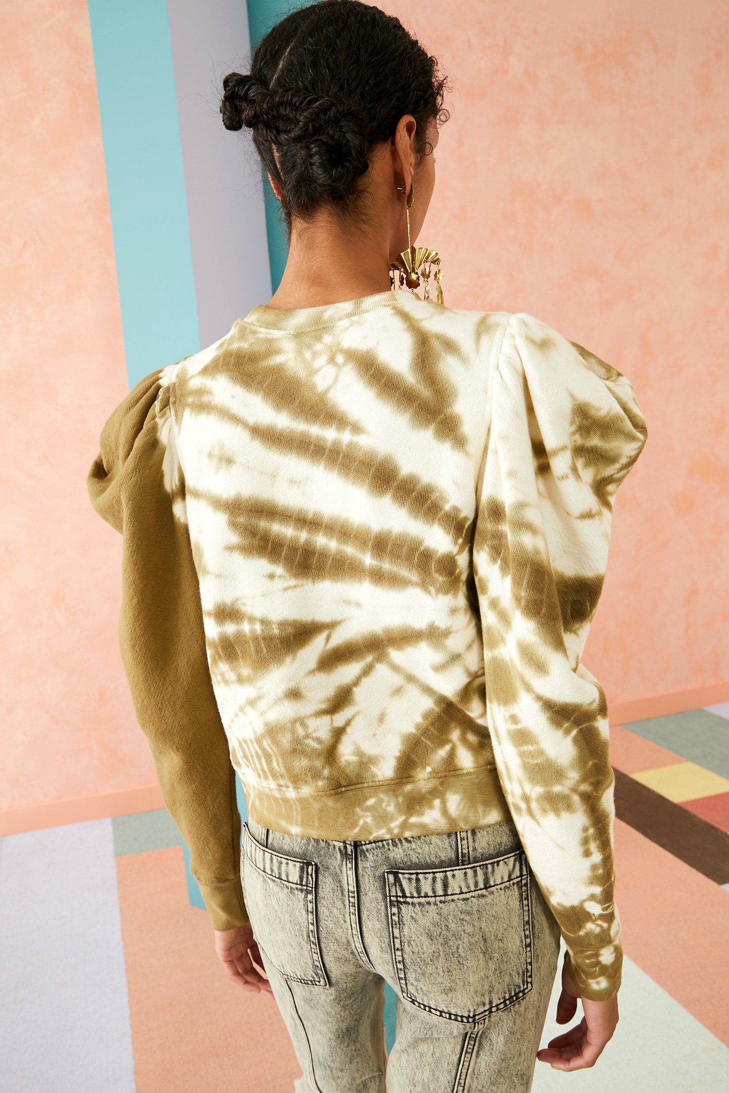 Ulla Johnson Harlan Pullover - Olive Tie Dye